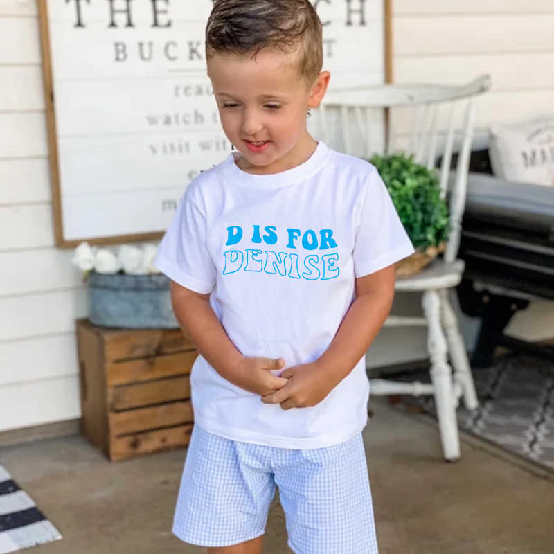 Personalized Kids N is for Name Retro T-Shirt| Cloth168