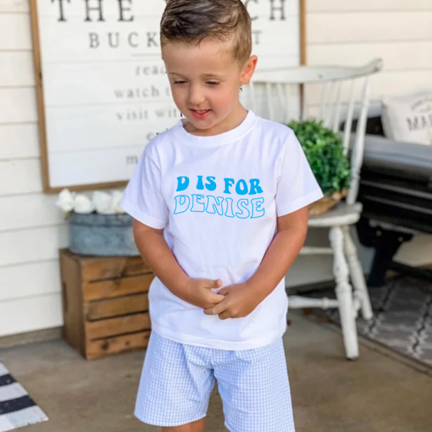 Personalized Kids N is for Name Retro T-Shirt| Cloth168