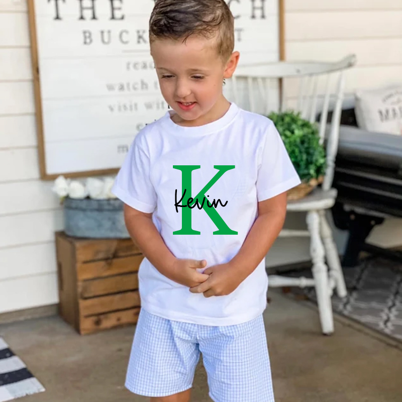 Personalized Kids Cozy Initial T-Shirt| Cloth123
