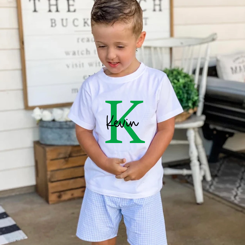 Personalized Kids Cozy Initial T-Shirt| Cloth123