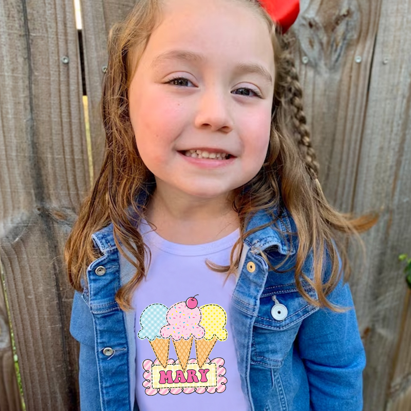Personalized Girls Short Sleeve Ruffle Shirt| Cloth142