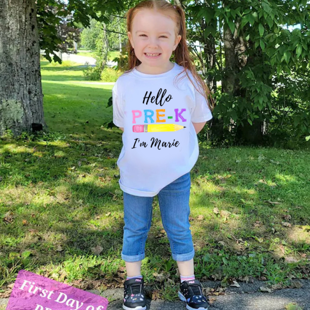 Personalized Kids Hello Pre-k T-Shirt| Cloth144