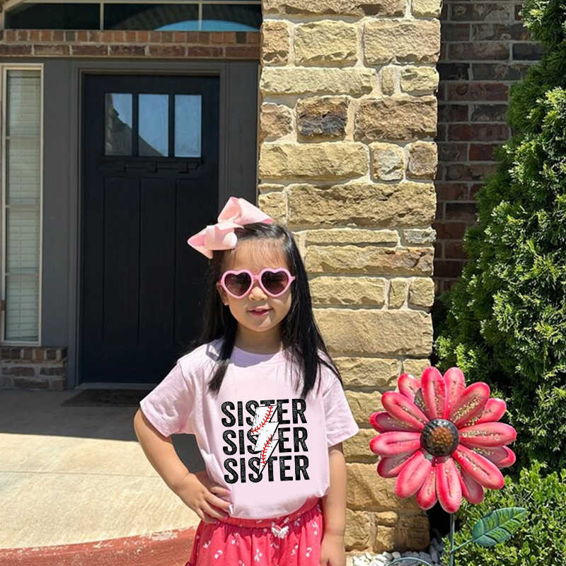 Personalized Girls Baseball Sister T-Shirt| Cloth148