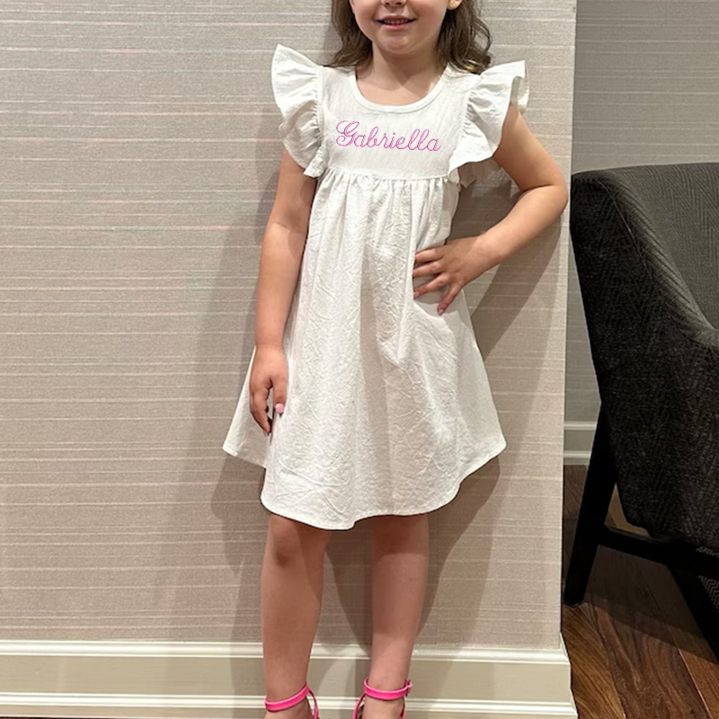Personalized GirlsSleeveless Ruffle Dress| Dress01