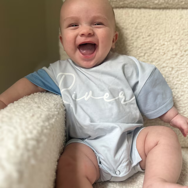 Personalized Baby Puff Name  Short Sleeve Shirt Romper| BBCloth49