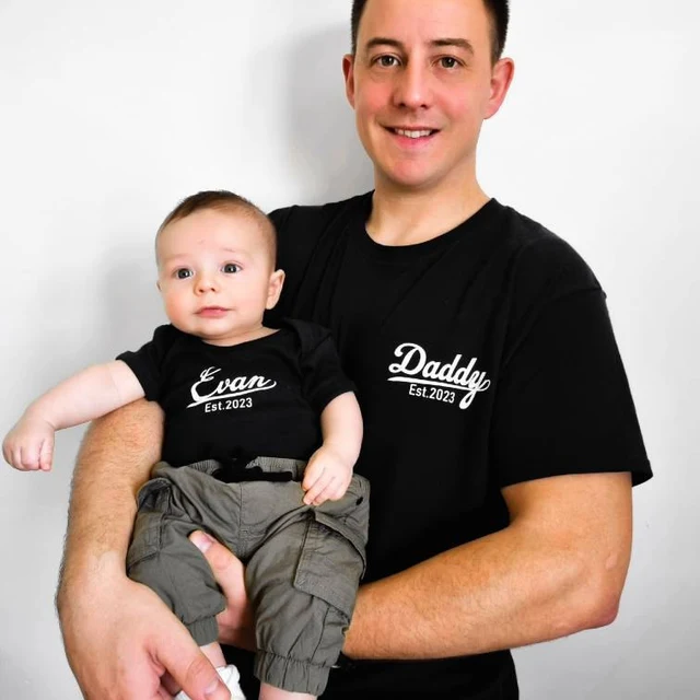 Personalised Daddy and Baby Matching T-shirt| | Match01