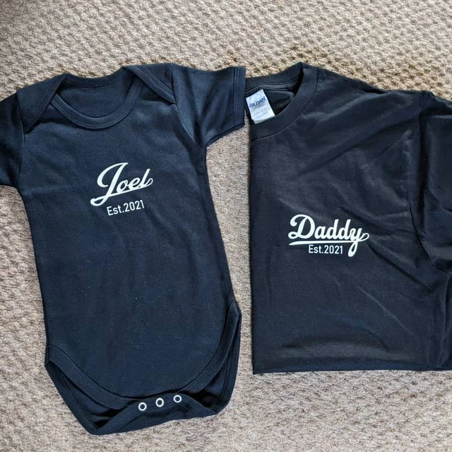 Personalised Daddy and Baby Matching T-shirt| | Match01