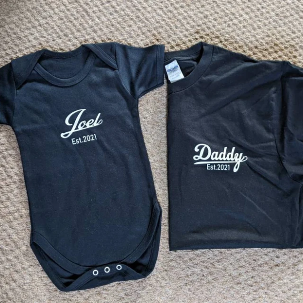 Personalised Daddy and Baby Matching T-shirt| | Match01
