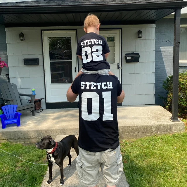 Personalised Dad and Baby Last Name Number Matching Shirts| Match02