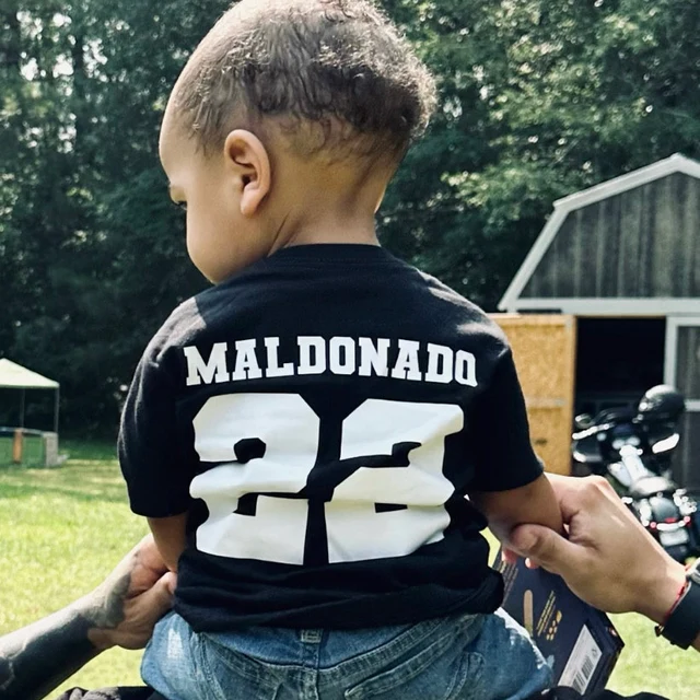 Personalised Dad and Baby Last Name Number Matching Shirts| Match02