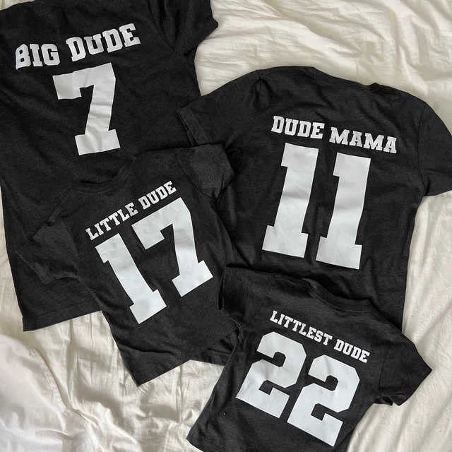 Personalised Dad and Baby Last Name Number Matching Shirts| Match02