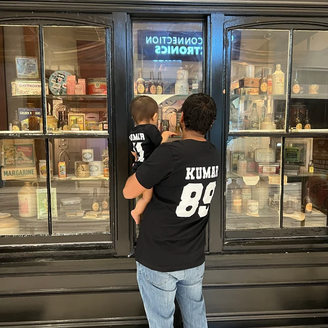 Personalised Dad and Baby Last Name Number Matching Shirts| Match02