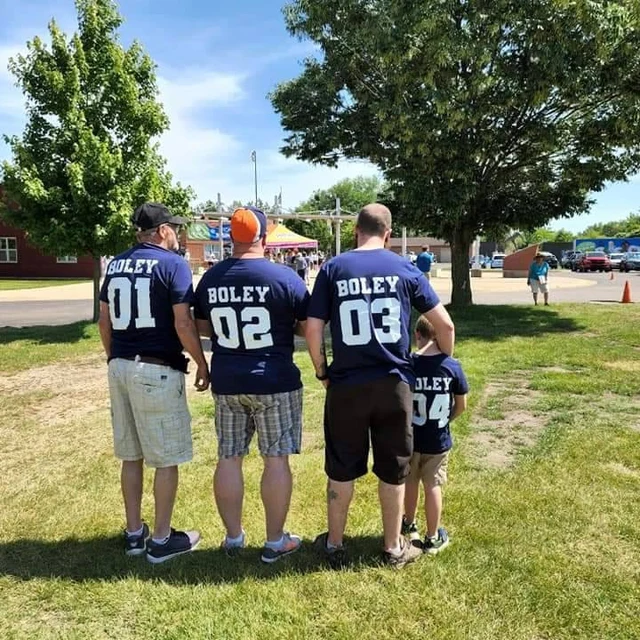 Personalised Dad and Baby Last Name Number Matching Shirts| Match02