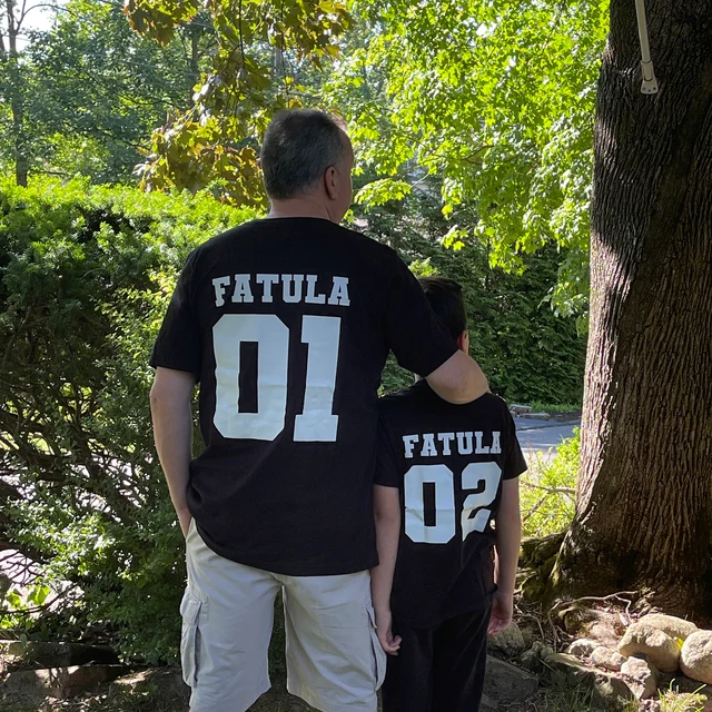 Personalised Dad and Baby Last Name Number Matching Shirts| Match02