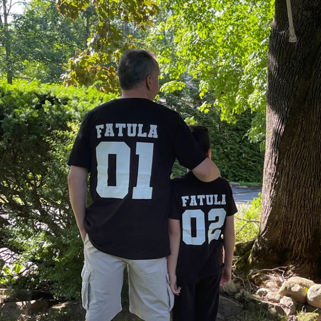 Personalised Dad and Baby Last Name Number Matching Shirts| Match02