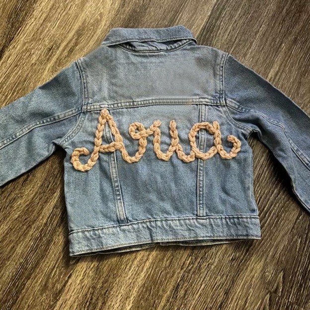 Personalized Kids Hand Embroidered Denim Jacket| Cloth161