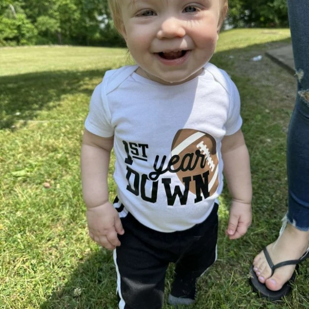 Personalized Baby Football Birthday Cozy Onesie| BBCloth58