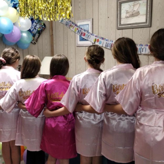 Personalized Girls Birthday Party Silk Robe| Cloth163