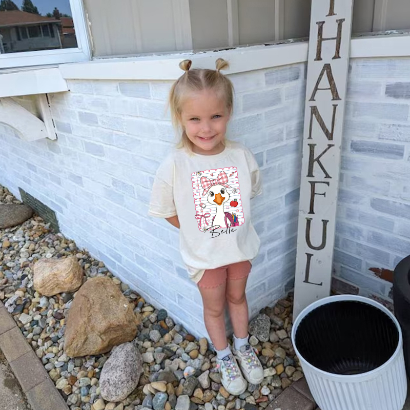 Personalized Kids Back To School Goose T-Shirt| Cloth1482