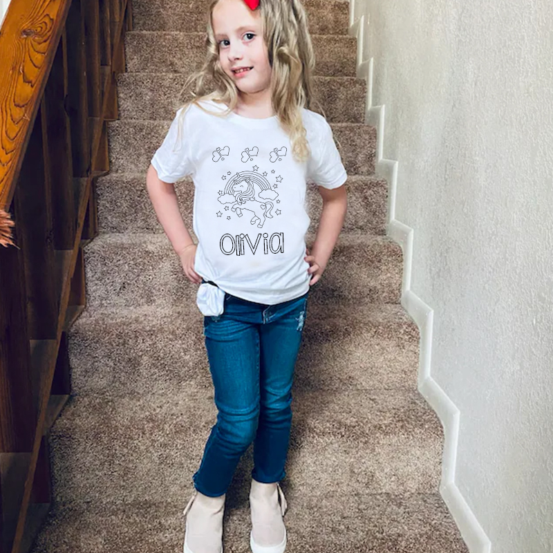 Personalized Kids Coloring Activity T-Shirt| Cloth169