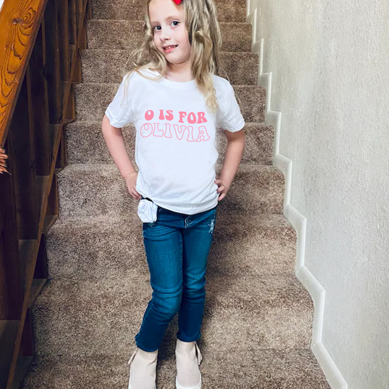 Personalized Kids N is for Name Retro T-Shirt| Cloth168