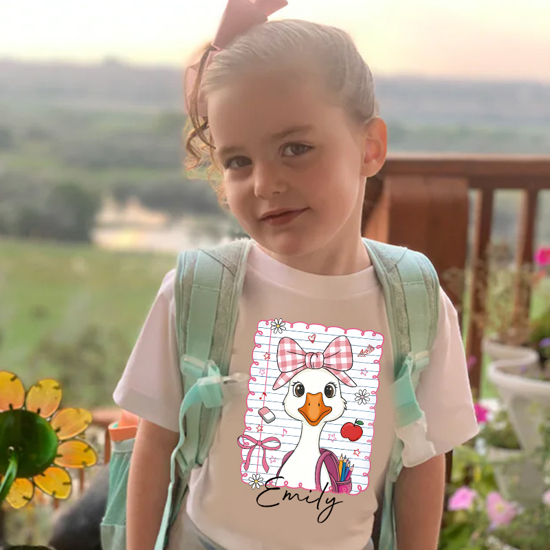 Personalized Kids Back To School Goose T-Shirt| Cloth1482