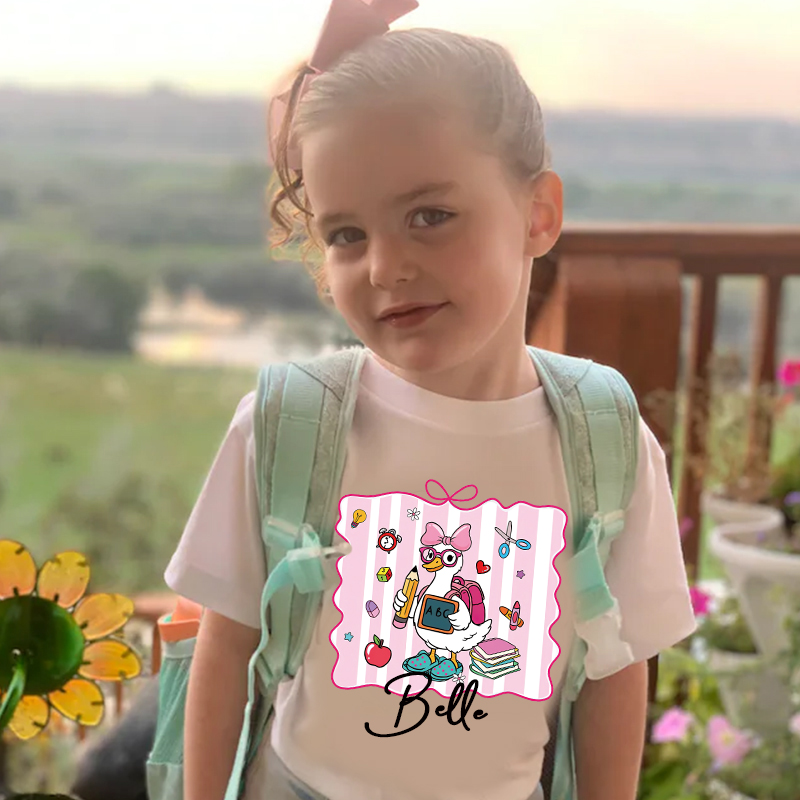 Personalized Kids Back To School Goose T-Shirt| Cloth1483