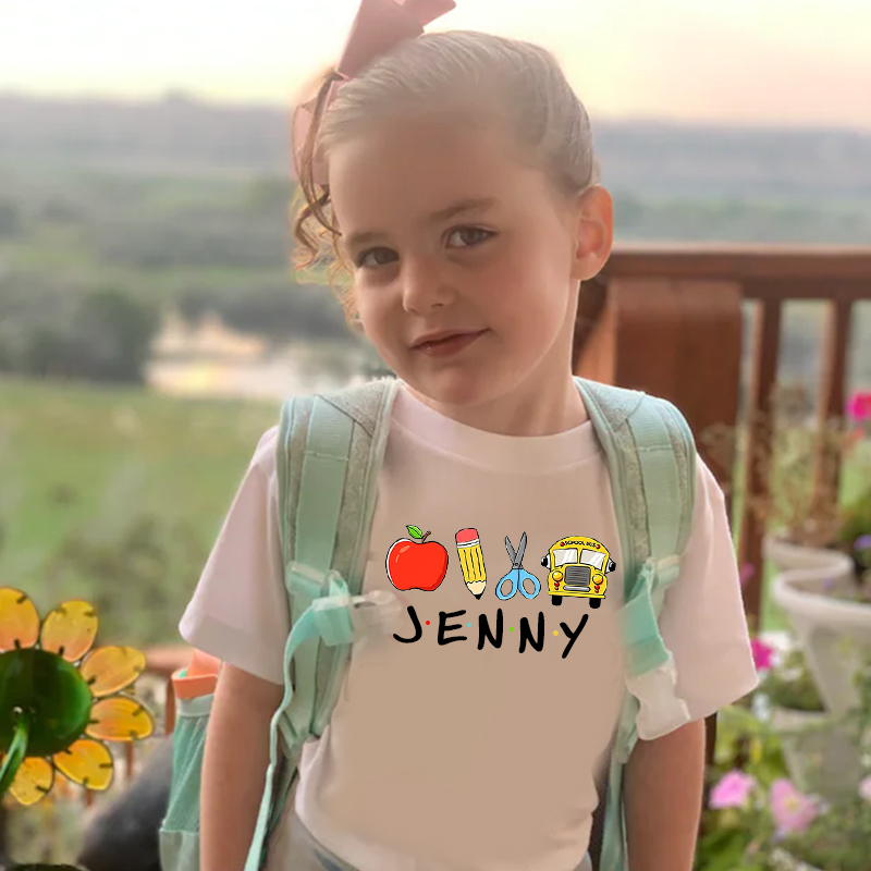 Personalized Kids Back To School Name T-Shirt| Cloth1402