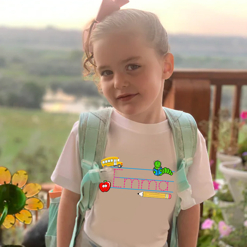 Personalized Kids Back To School Name T-Shirt| Cloth1404