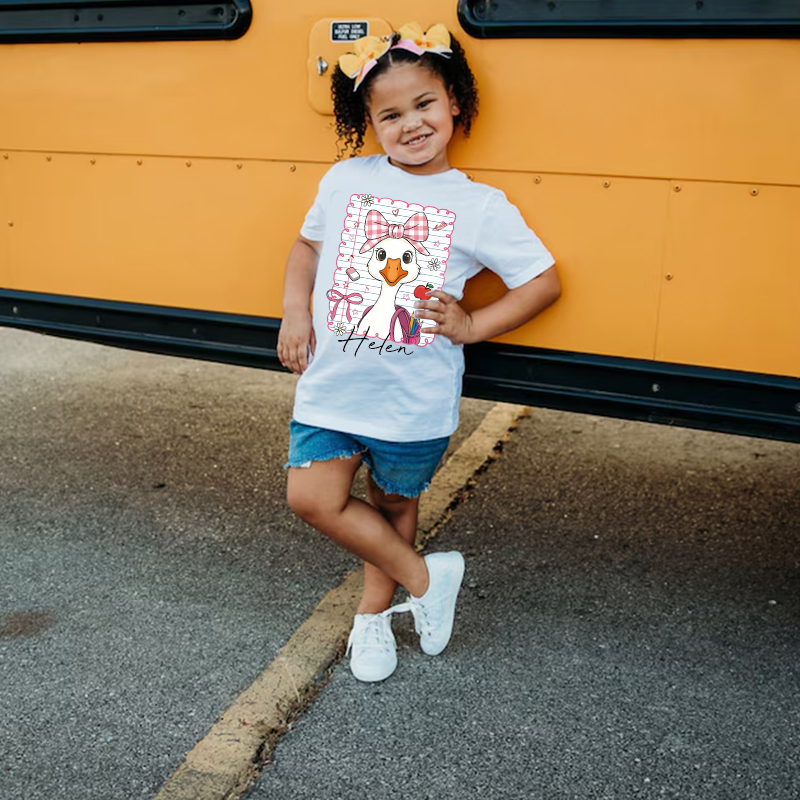 Personalized Kids Back To School Goose T-Shirt| Cloth1482