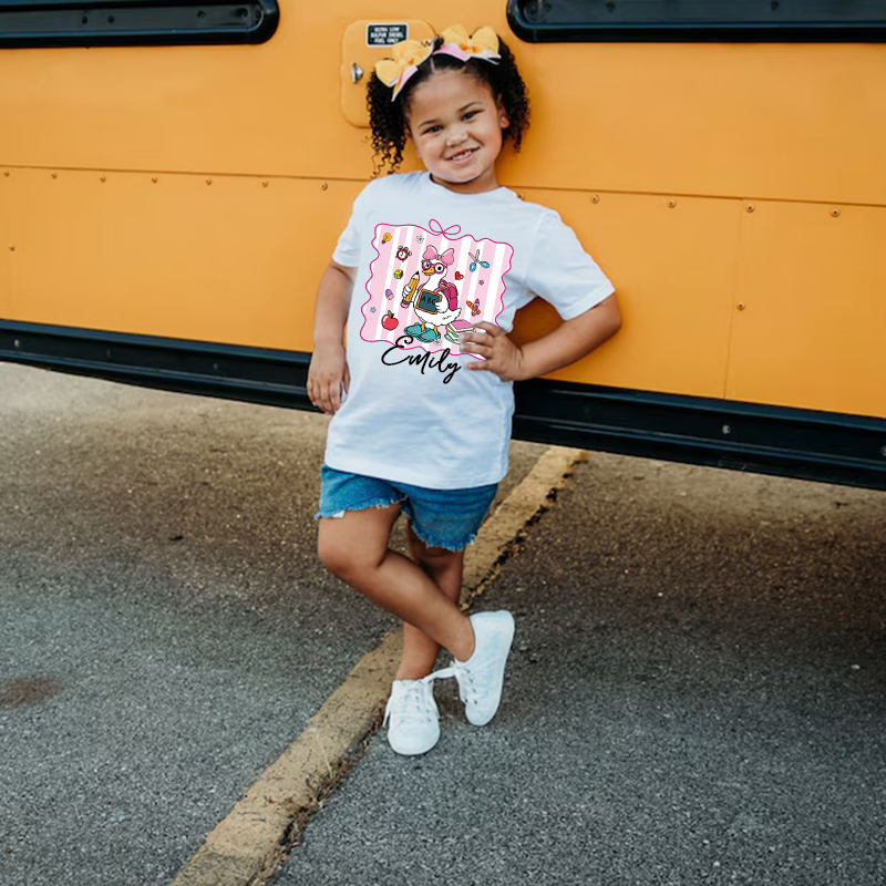Personalized Kids Back To School Goose T-Shirt| Cloth1483