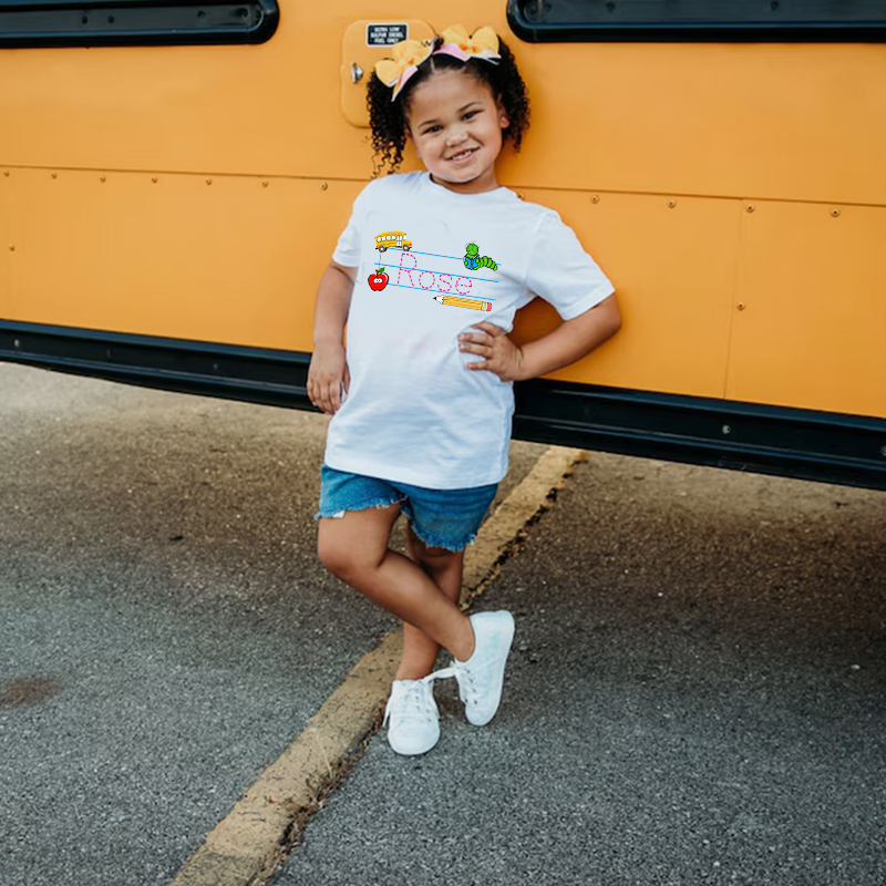 Personalized Kids Back To School Name T-Shirt| Cloth1404