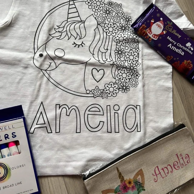 Personalized Kids Coloring Activity T-Shirt| Cloth169
