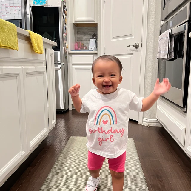 Personalized Girls Rainbow Birthday T-Shirt| Cloth173