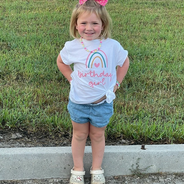 Personalized Girls Rainbow Birthday T-Shirt| Cloth173
