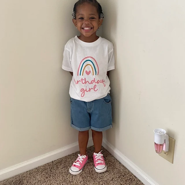 Personalized Girls Rainbow Birthday T-Shirt| Cloth173