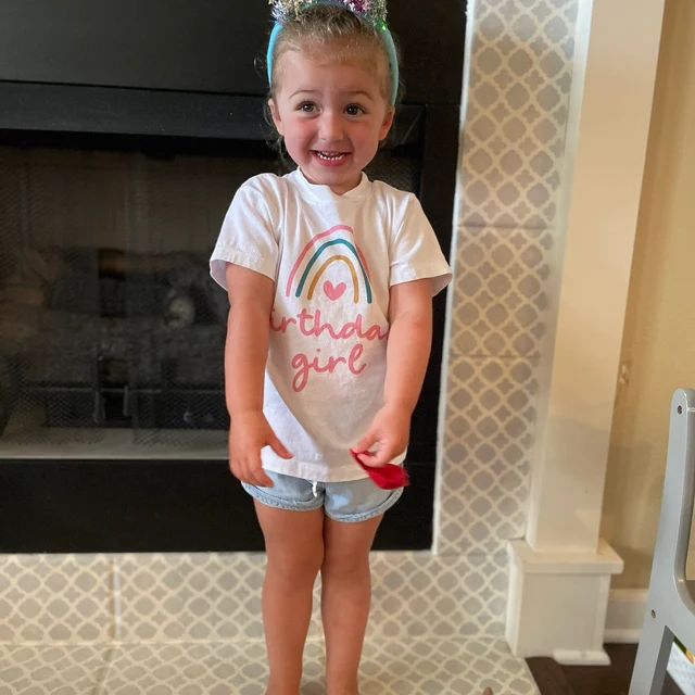 Personalized Girls Rainbow Birthday T-Shirt| Cloth173