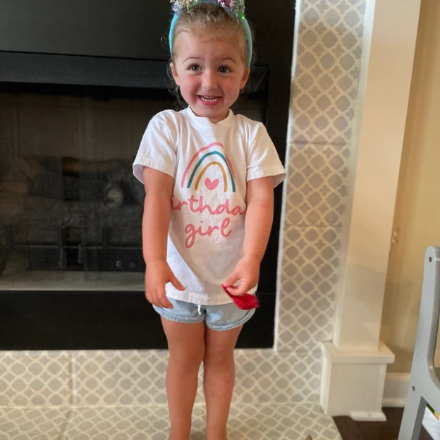 Personalized Girls Rainbow Birthday T-Shirt| Cloth173