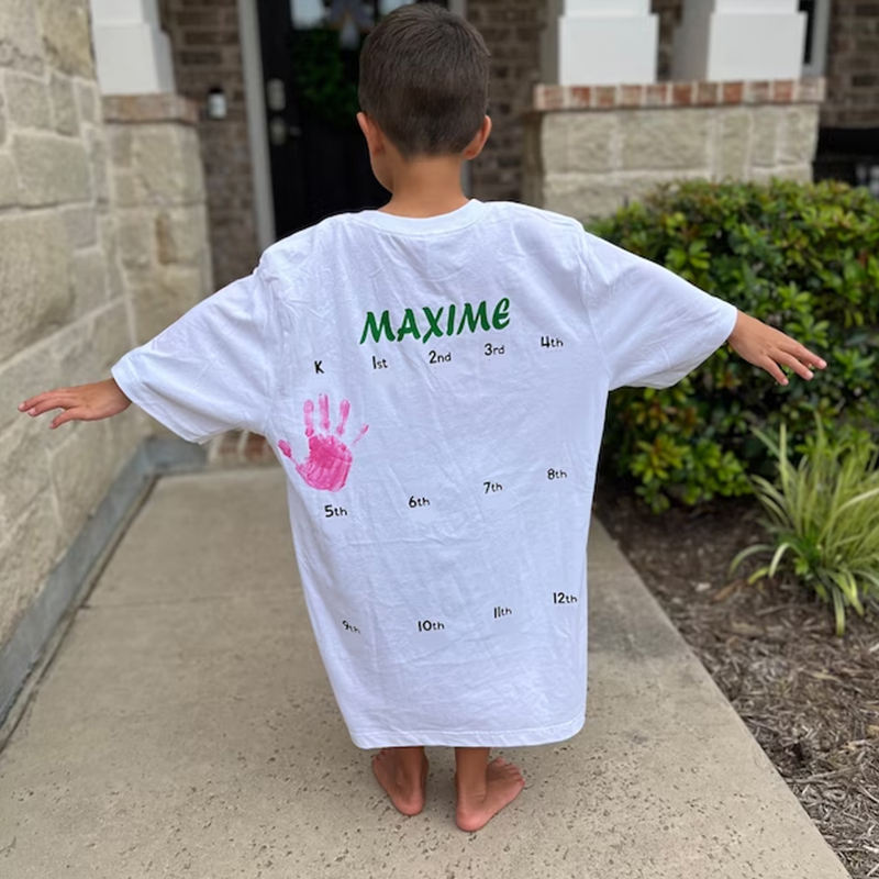 Personalized Kids Class Of 2037 Handprint Graduation Shirt| Cloth182