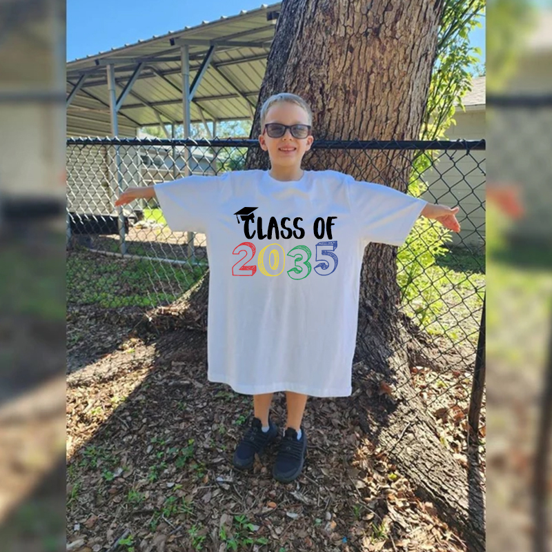 Personalized Kids Class Of 2037 Handprint Graduation Shirt| Cloth182