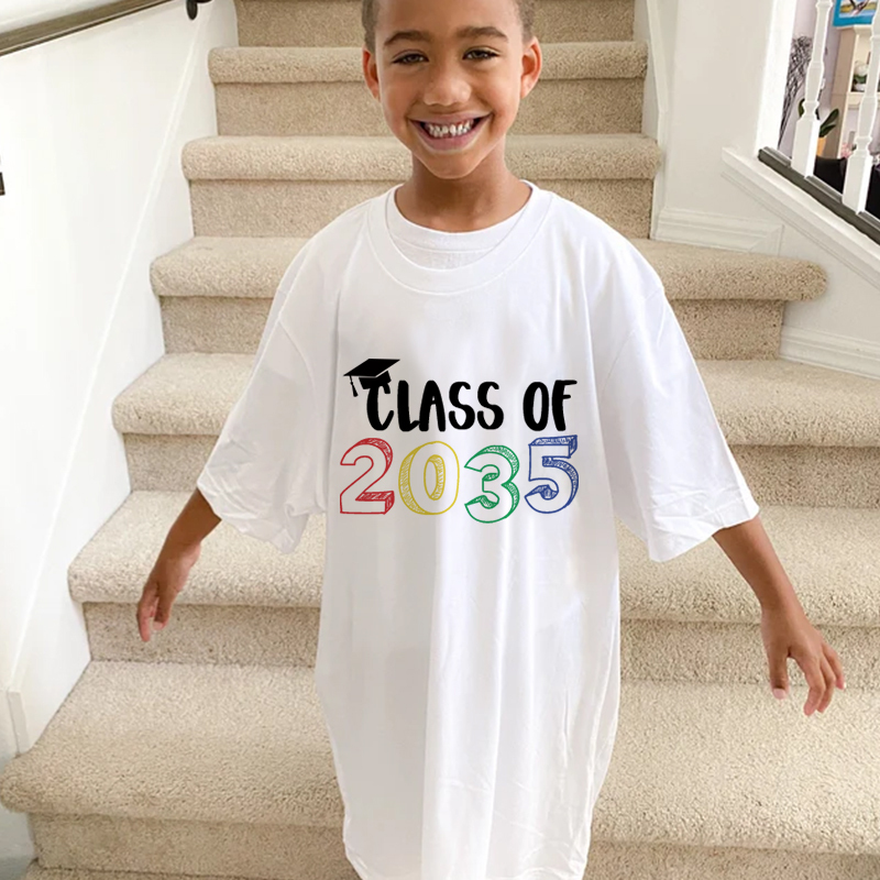 Personalized Kids Class Of 2037 Handprint Graduation Shirt| Cloth182