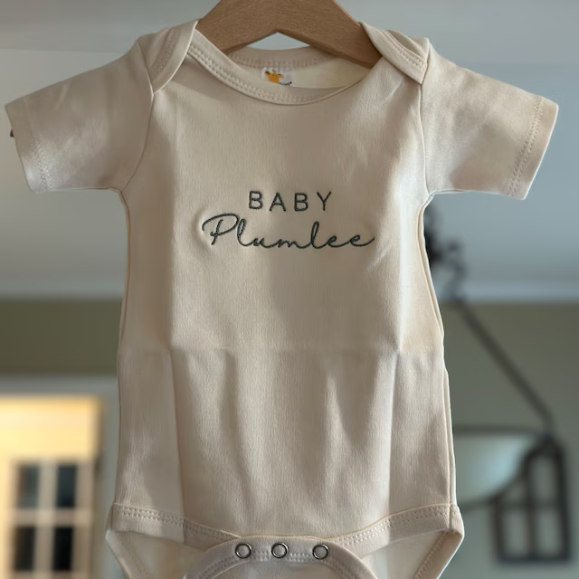 Personalized Baby Embroidered Name Cozy Onesie| BBCloth68
