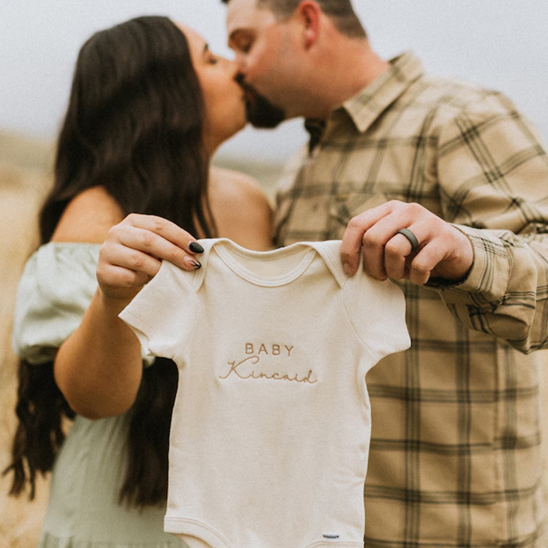 Personalized Baby Embroidered Name Cozy Onesie| BBCloth68