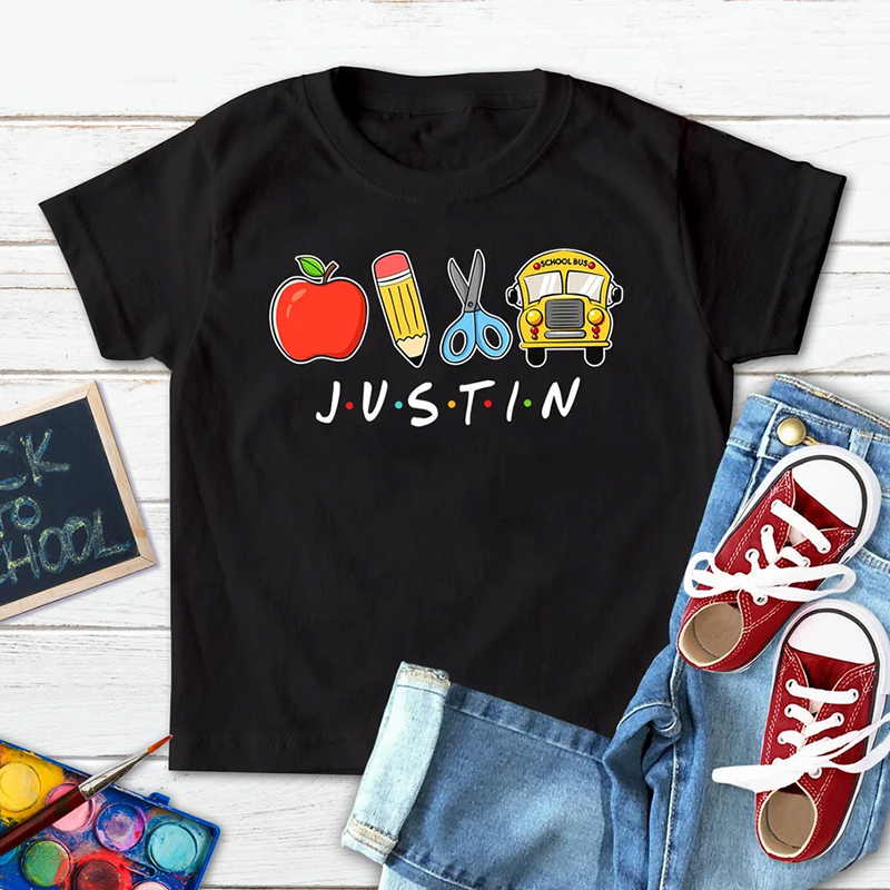 Personalized Kids Back To School Name T-Shirt| Cloth1402
