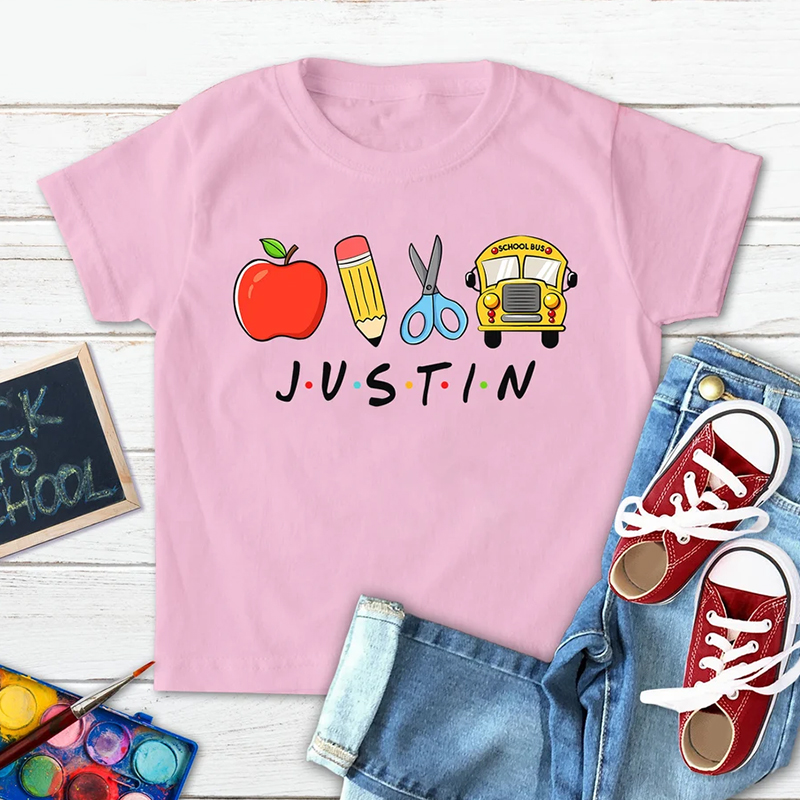 Personalized Kids Back To School Name T-Shirt| Cloth1402