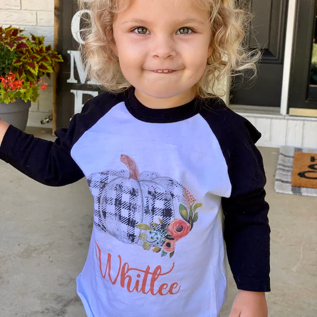 Personalized Kids Pumpkin Name Long Sleeves Shirt| Cloth12402
