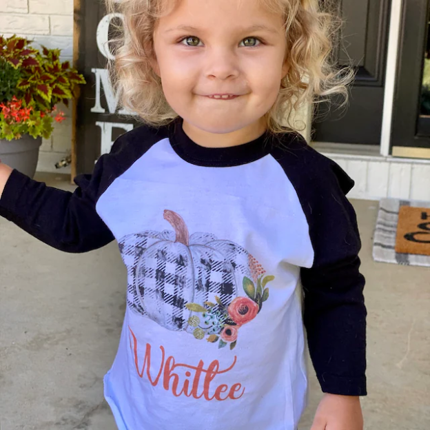 Personalized Kids Pumpkin Name Long Sleeves Shirt| Cloth12402