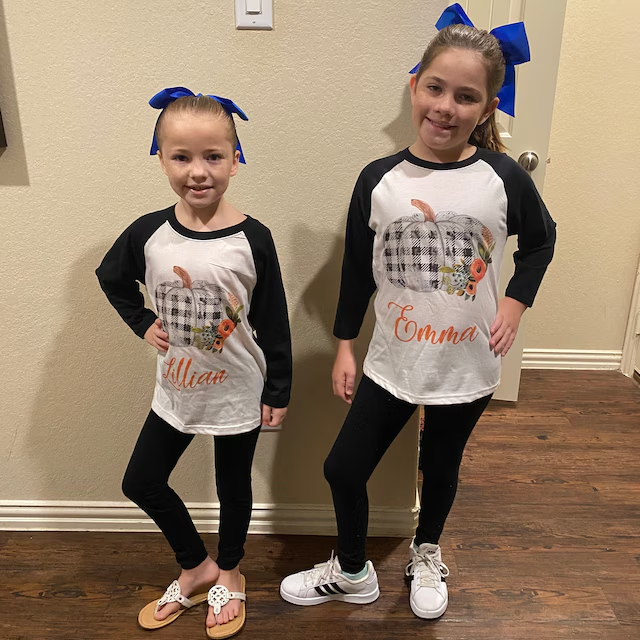 Personalized Kids Pumpkin Name Long Sleeves Shirt| Cloth12402