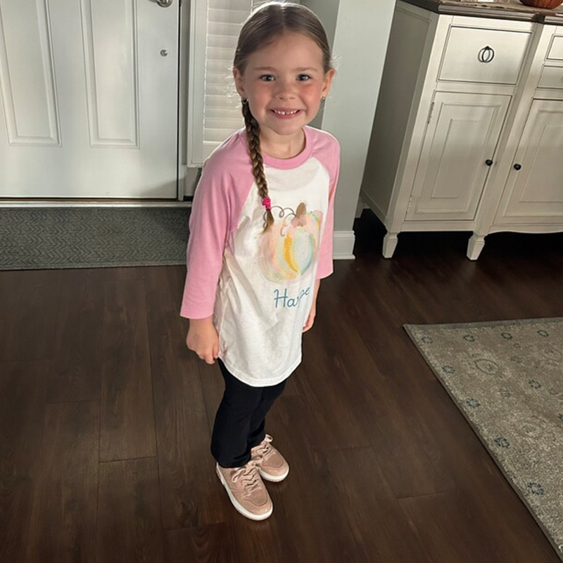 Personalized Girls Watercolor Pumpkin Long Sleeves Shirt| Cloth12404