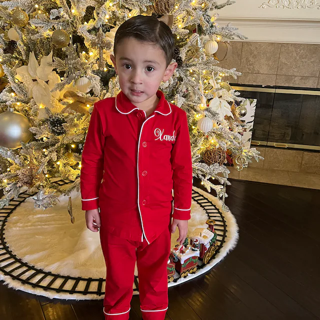 Personalized Kids Monogrammed Name Christmas Pajamas| Cloth193